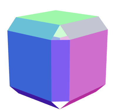 Cube with only faces and edges moved